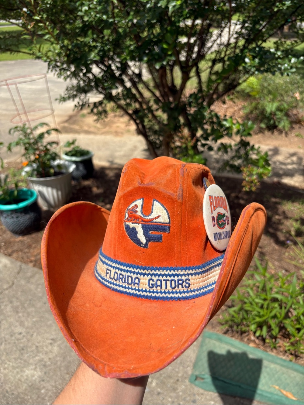 🚨🔥Vintage Florida Gators AJD Orange Suede  Cowboy Western Hat size M RARE